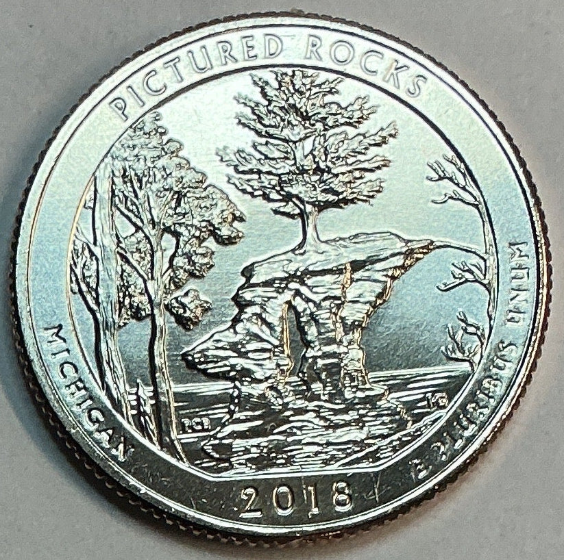 2018-P Uncirculated, Pictured Rocks National Lakeshore, Michigan, Washington Quarter