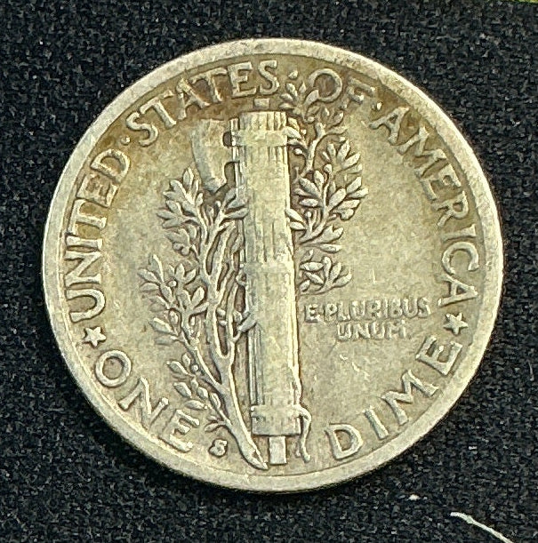 1937-S Mercury Dime, Very Good Circulated Coin, Store #DE0653