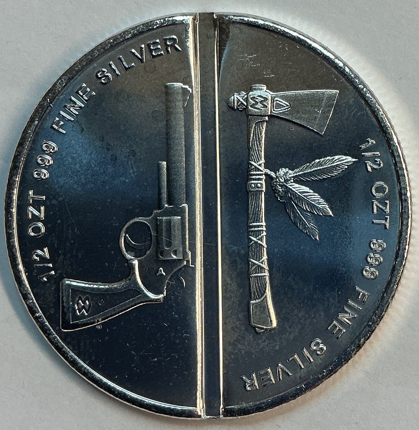 .999 silver, 1 Troy Ounce, Western Warrior Divisible Silver Round Bullion, Store #SR029