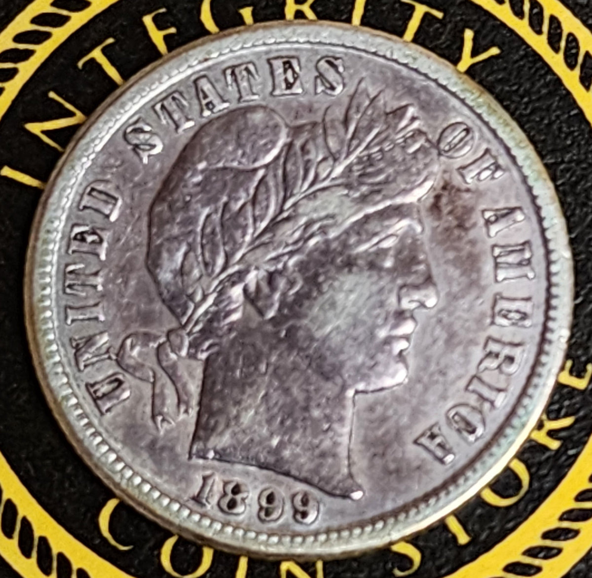 1899-S Barber Silver Dime, Fine Circulated Coin, Store Sale #DE124.