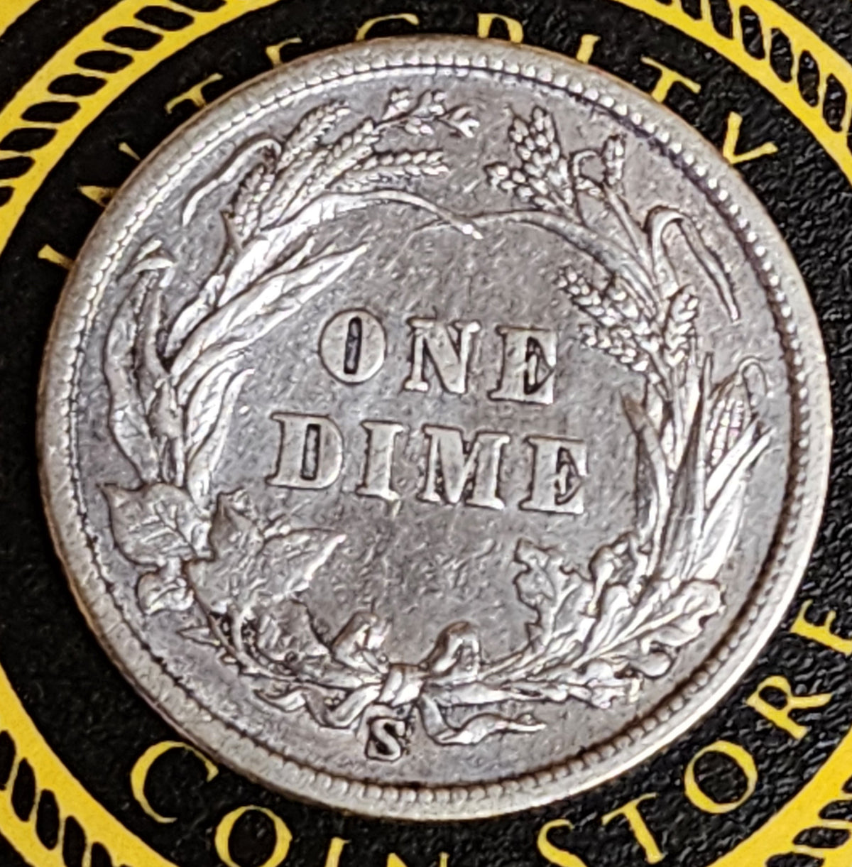 1899-S Barber Silver Dime, Fine Circulated Coin, Store Sale #DE124.