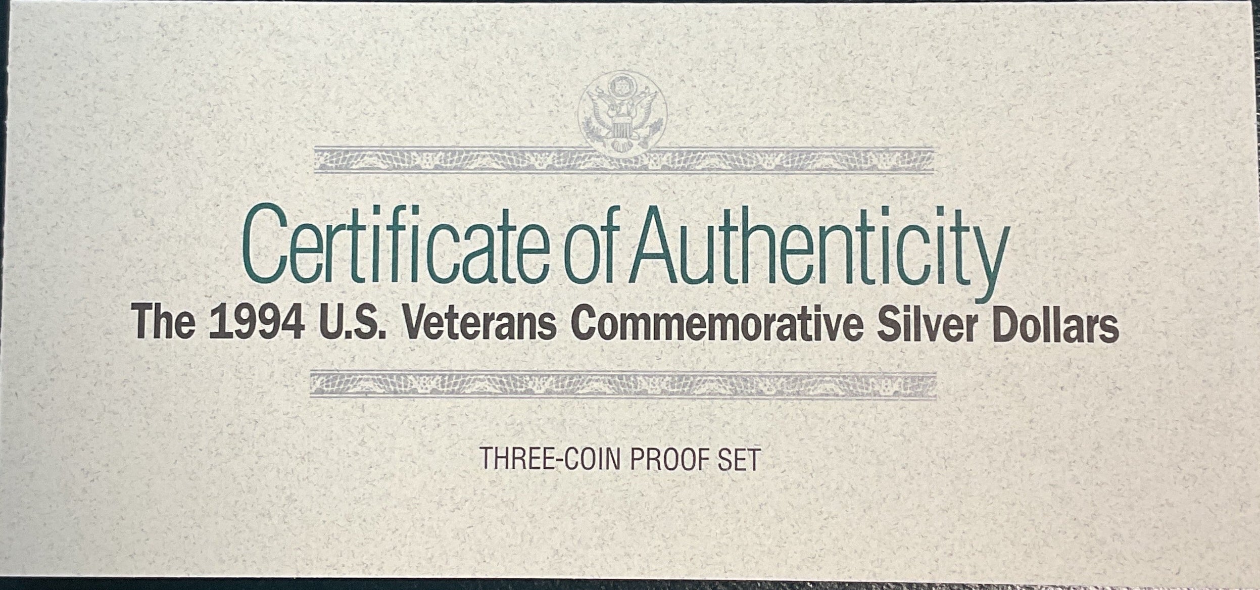 1994 U.S. Veterans Commemorative Silver Dollars, Store GMC027