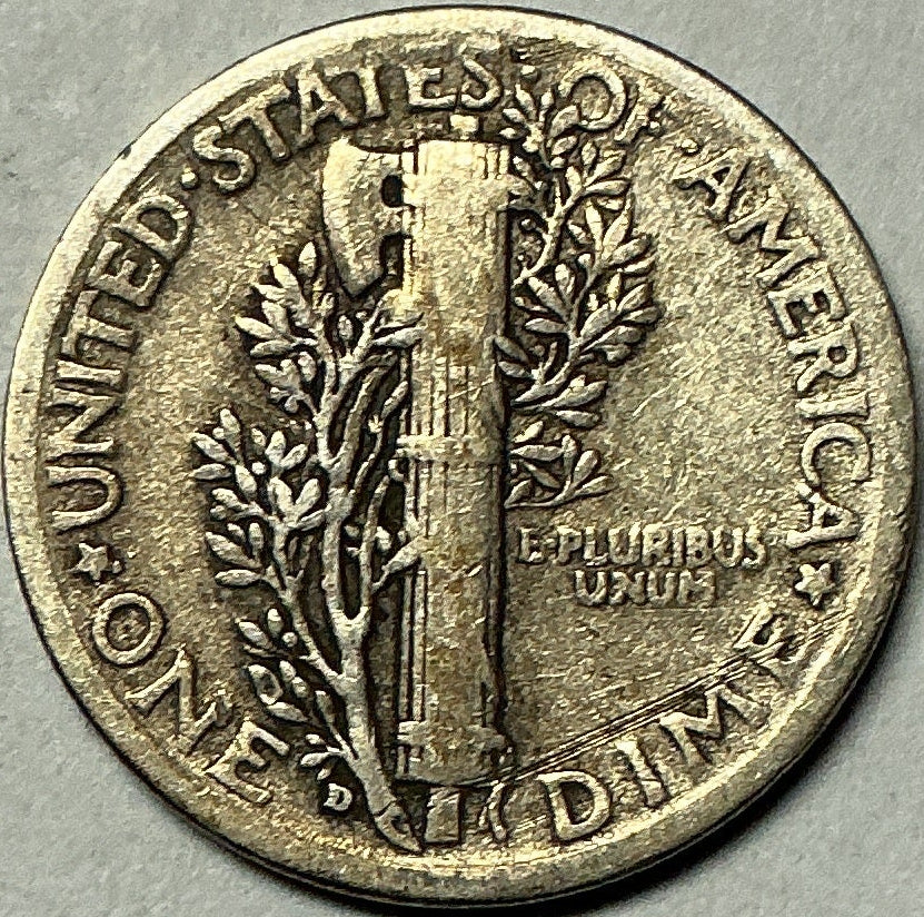 1928-D Mercury Dime, Fine Circulated Coin, Store #DE0971