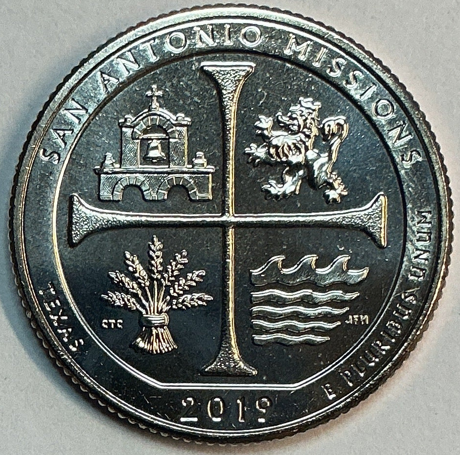 2019-P Uncirculated, San Antonio Missions National Historical Park, Texas, Washington Quarter