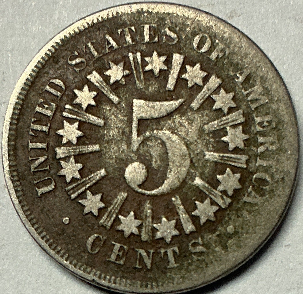 1866 Shield Nickel, Very Good Circulated Coin, Store #NL676