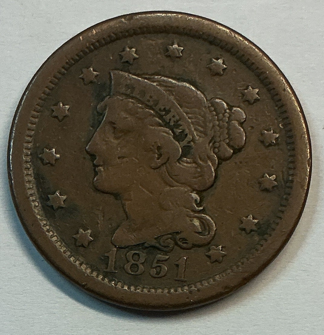1851 Liberty Head Large Cent.  Affordable Collectible Coin. Store #CT1411