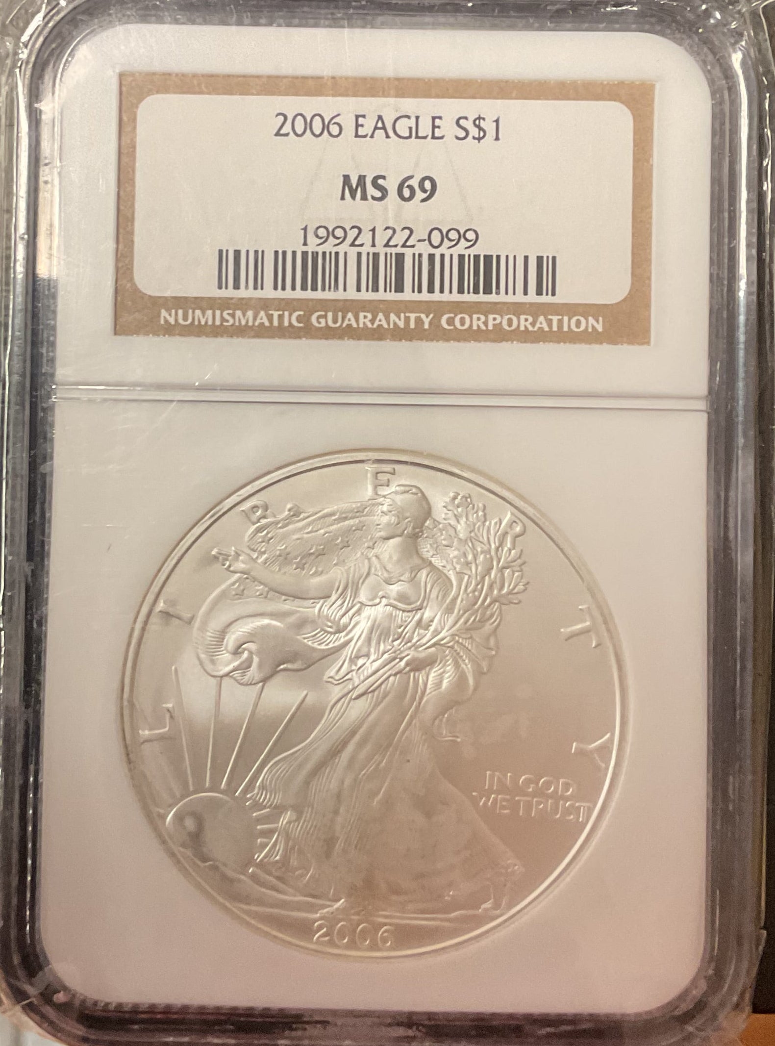 2006 American Silver Eagle, NGC MS-69, Store#AE0397