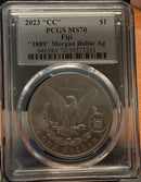 .999 silver, 1 Troy Ounce, 2023 Fiji Privy Morgan Ag, PCGS MS-70, Store