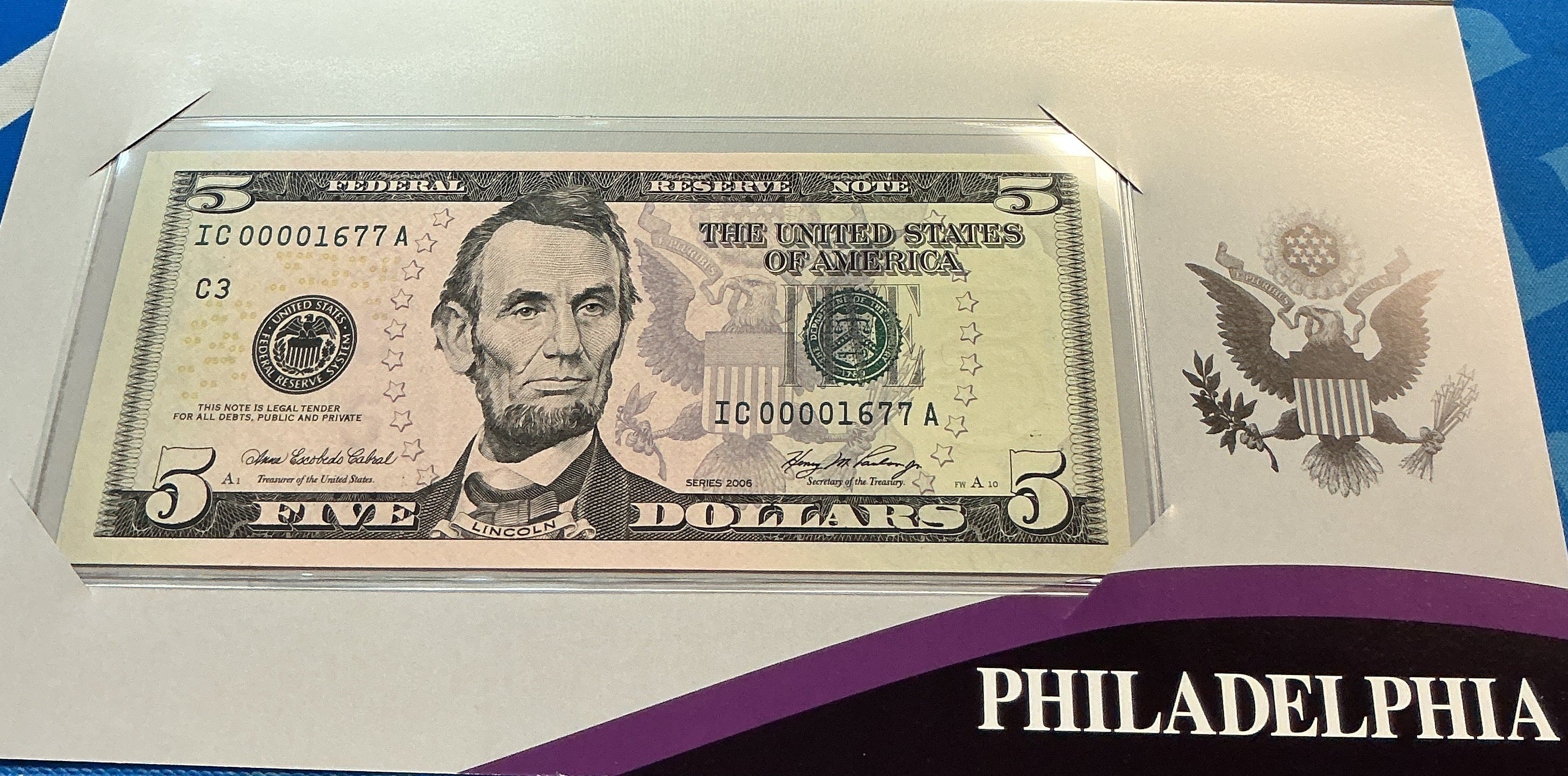 2006 Series $5 Single Notes,12 ea, F.R.N, 'LOW SERIAL NUMBERS', Store #FRN001