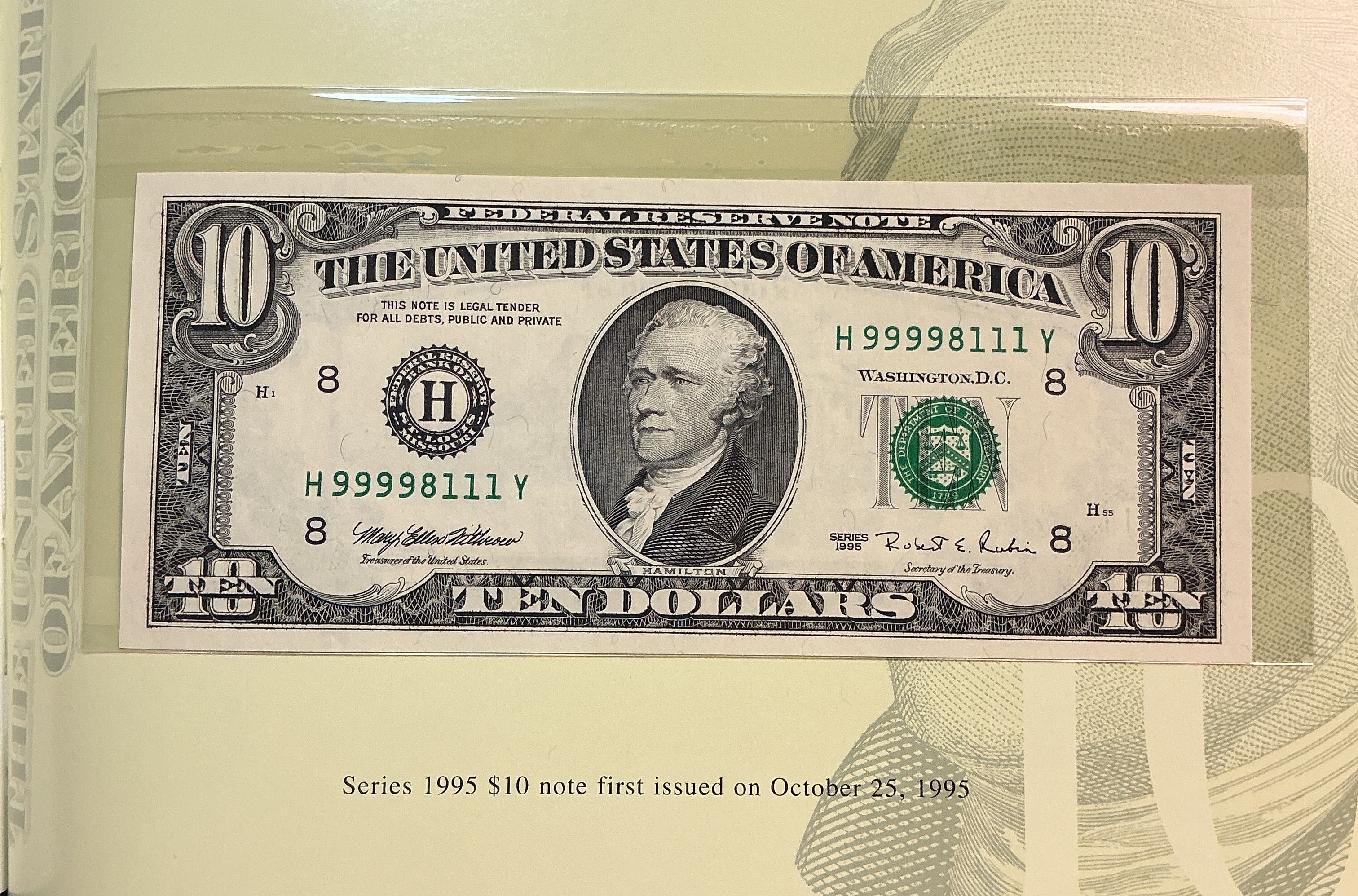 1995, 1999 Premium Federal Reserve Set Series 1995 & 1999, BEP, #FRN011