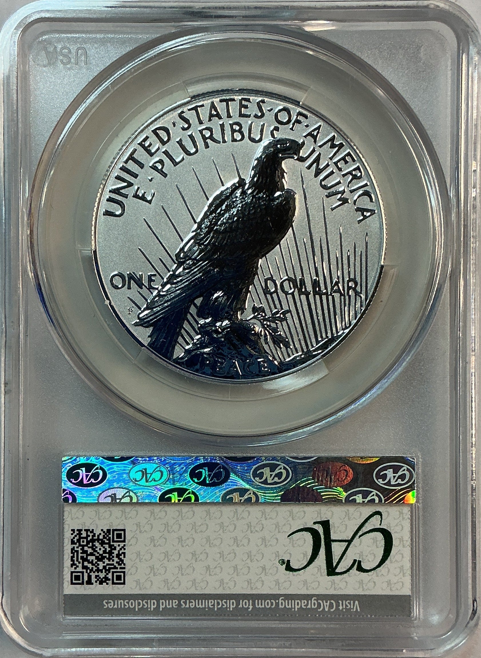 2026-P PEACE Silver Commemorative Reverse Proof, CAC PR67, Store #GMC242