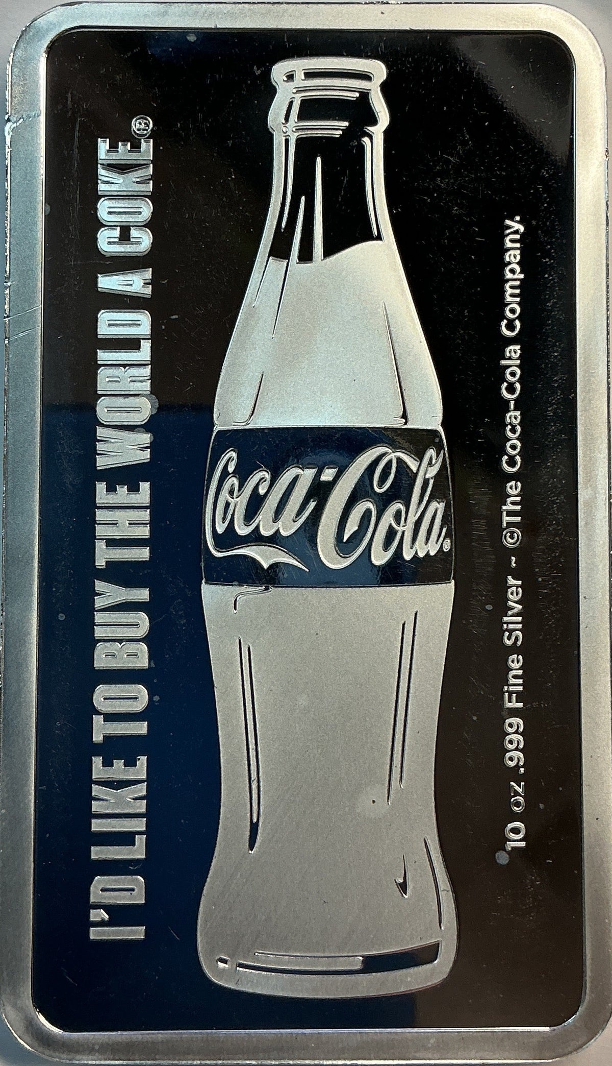10 OZT Coca-Cola Silver Bars, .999 Fine Silver, #SR007