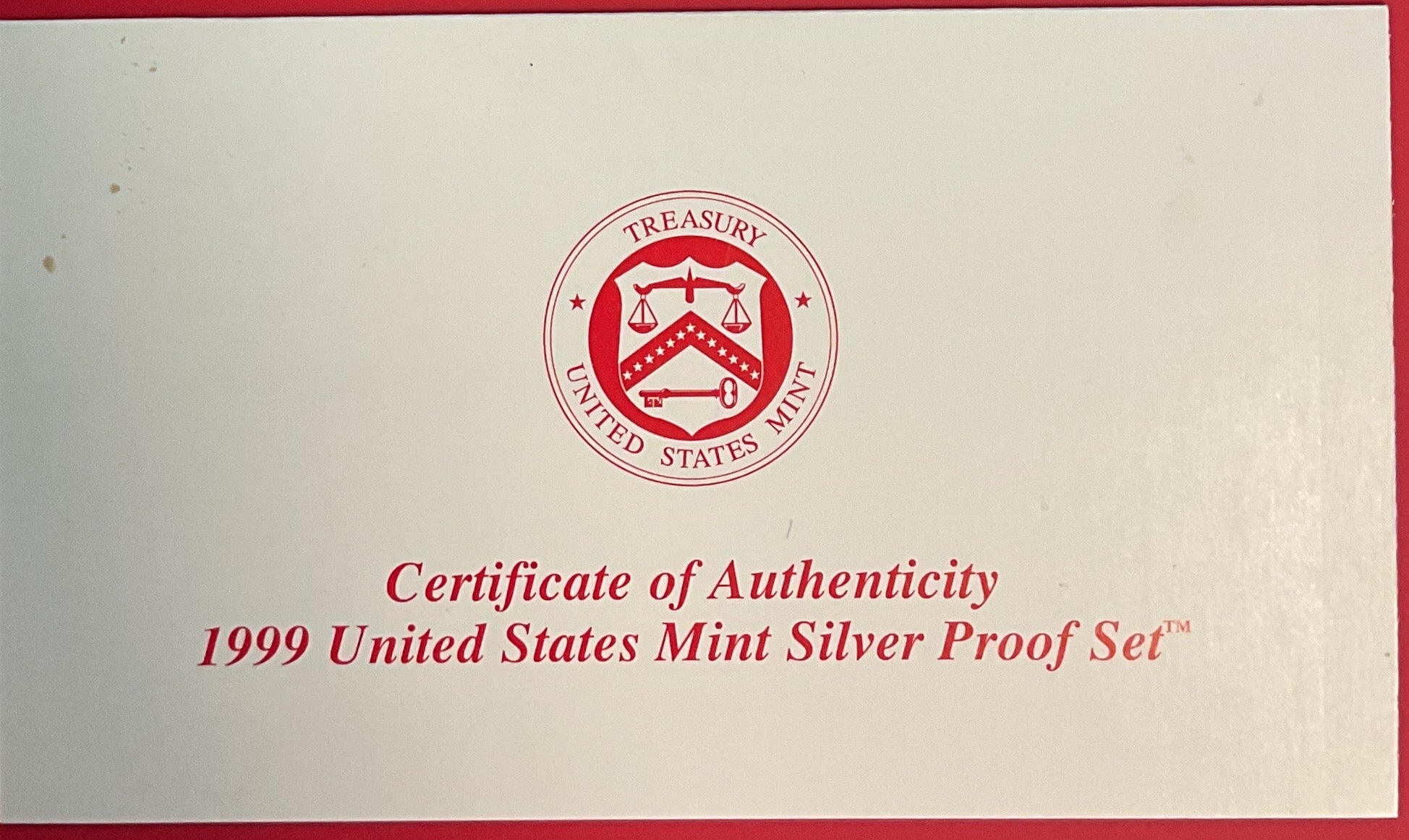 1999 United States Mint Silver Proof Set w/C.O.A.