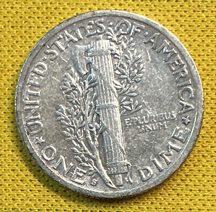 1940-S Mercury Dime, Mint State Uncirculated Coin, Store #DE0683