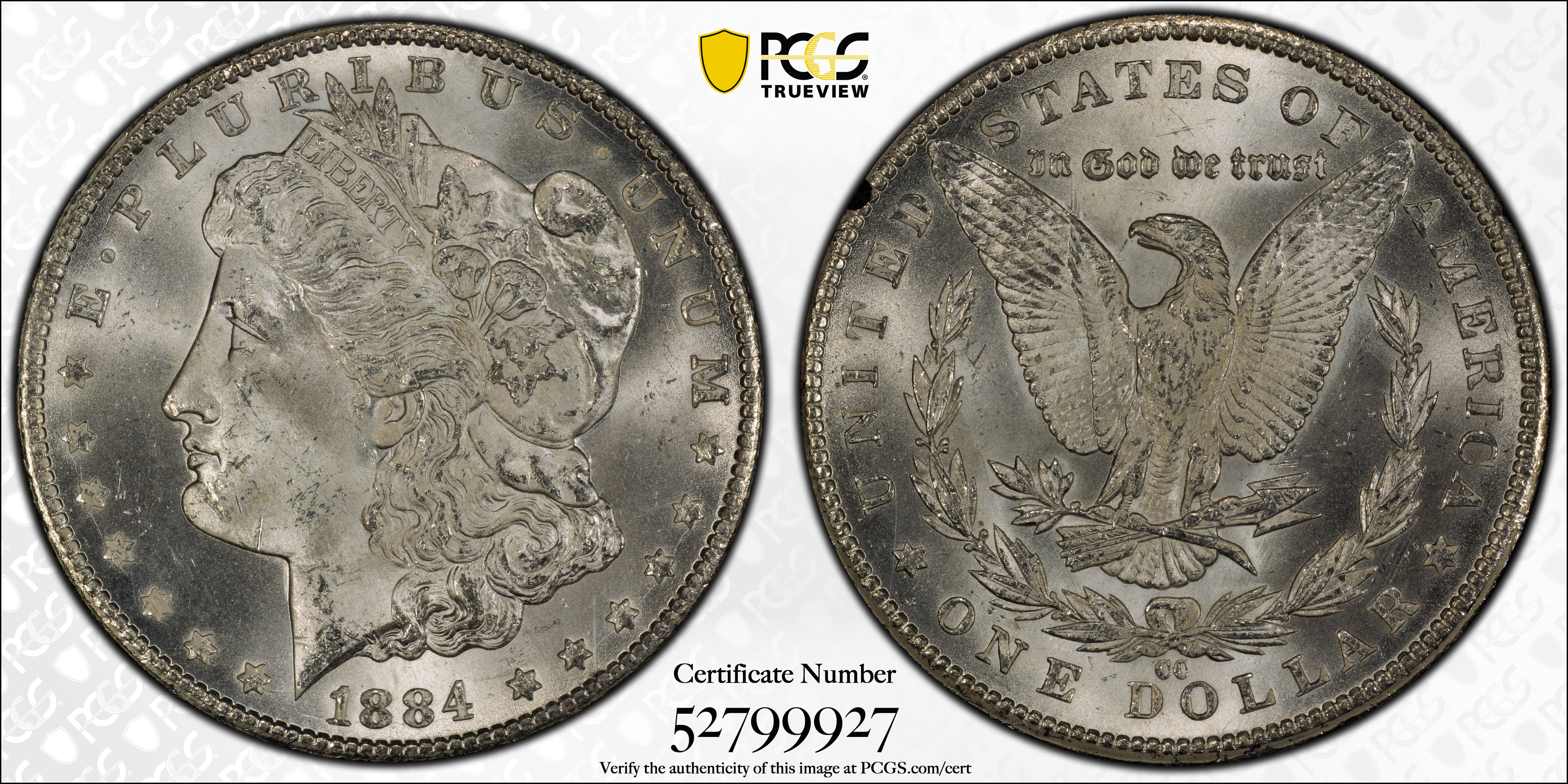 1884-CC Morgan Silver Dollar., PCGS MS-64, (GSA)., Store SALE #GDR0181.