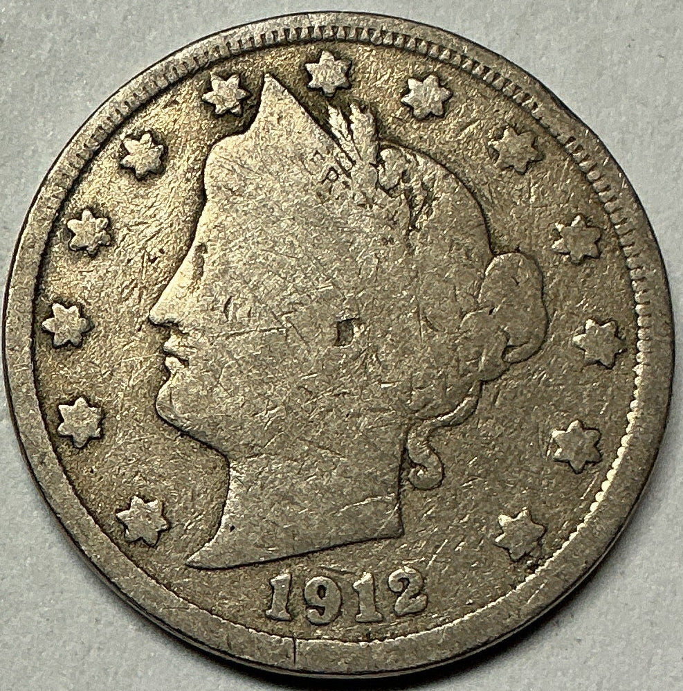 1912 Liberty Nickel, Good+ Circulated, Coin, Store #NL1391