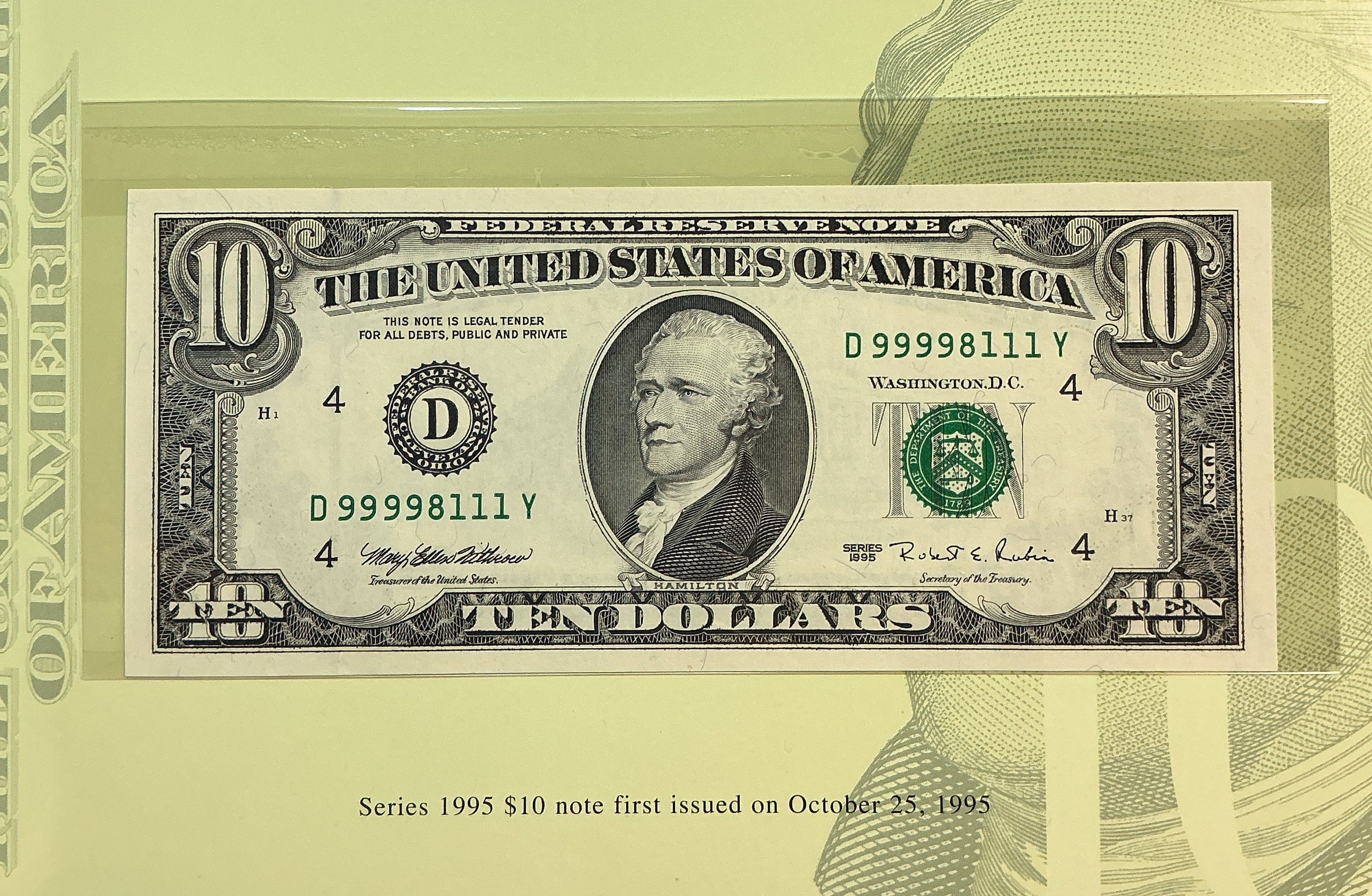 1995, 1999 Premium Federal Reserve Set Series 1995 & 1999, BEP, #FRN011