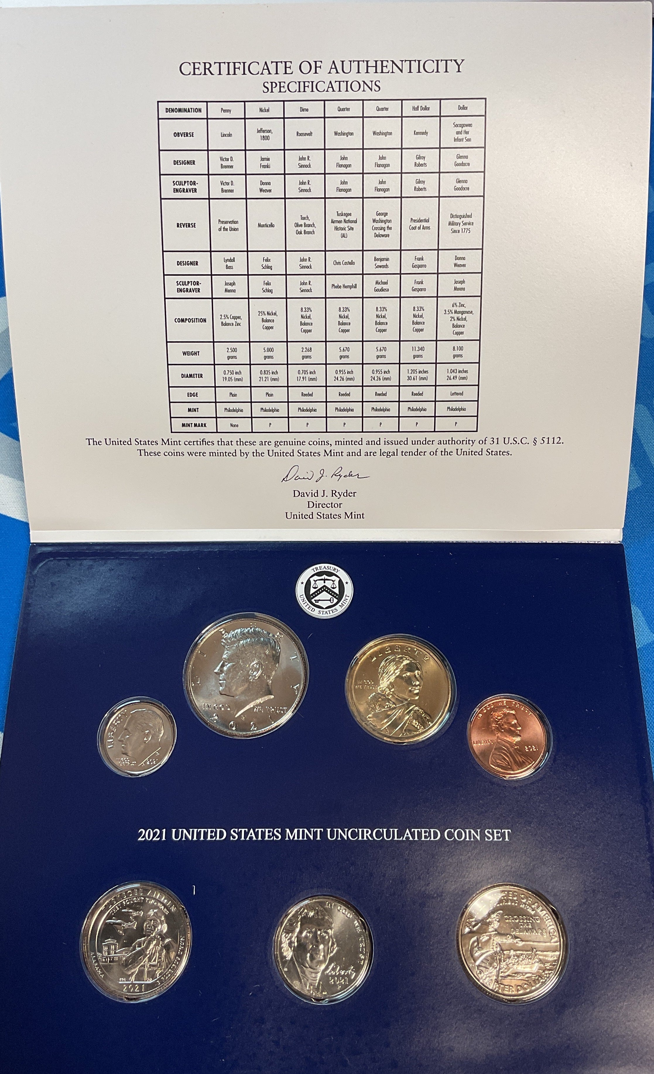 2021 United States Uncirculated 16-Coin Mint Set
