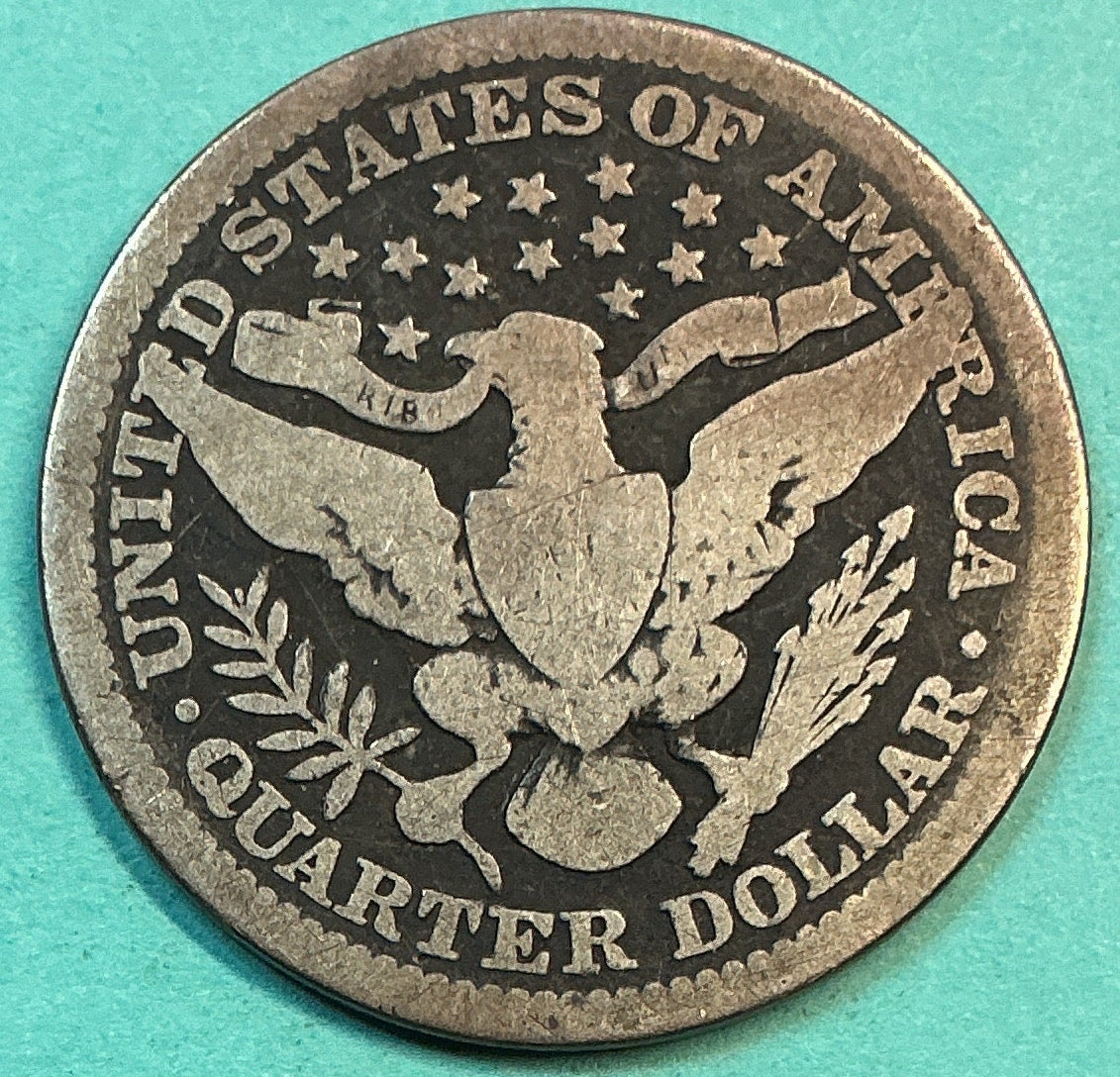 1907 Barber Quarter., Very Good Circulated Details., Store#QR1237