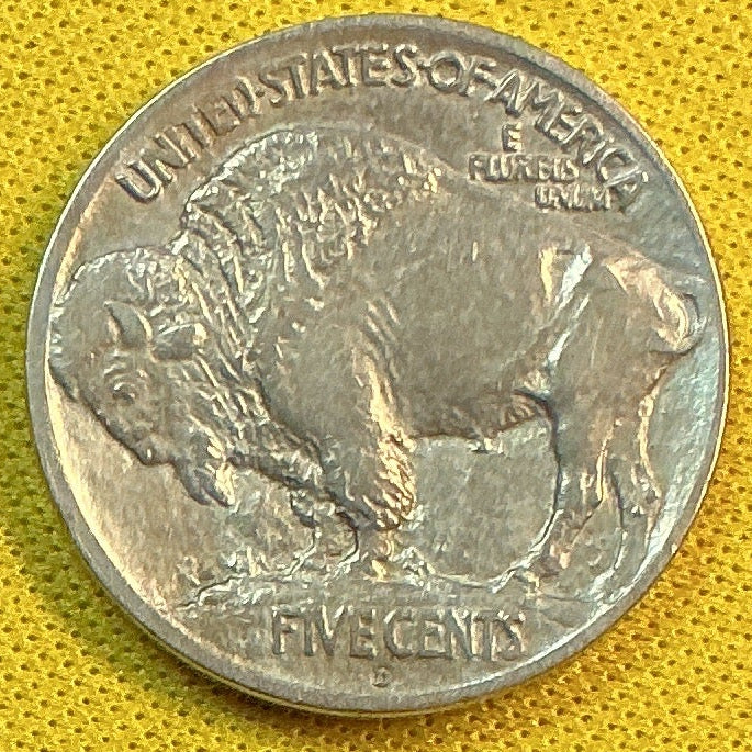 1913-D Buffalo Nickel, Type 1, About Uncirculated Coin, Store #NL933