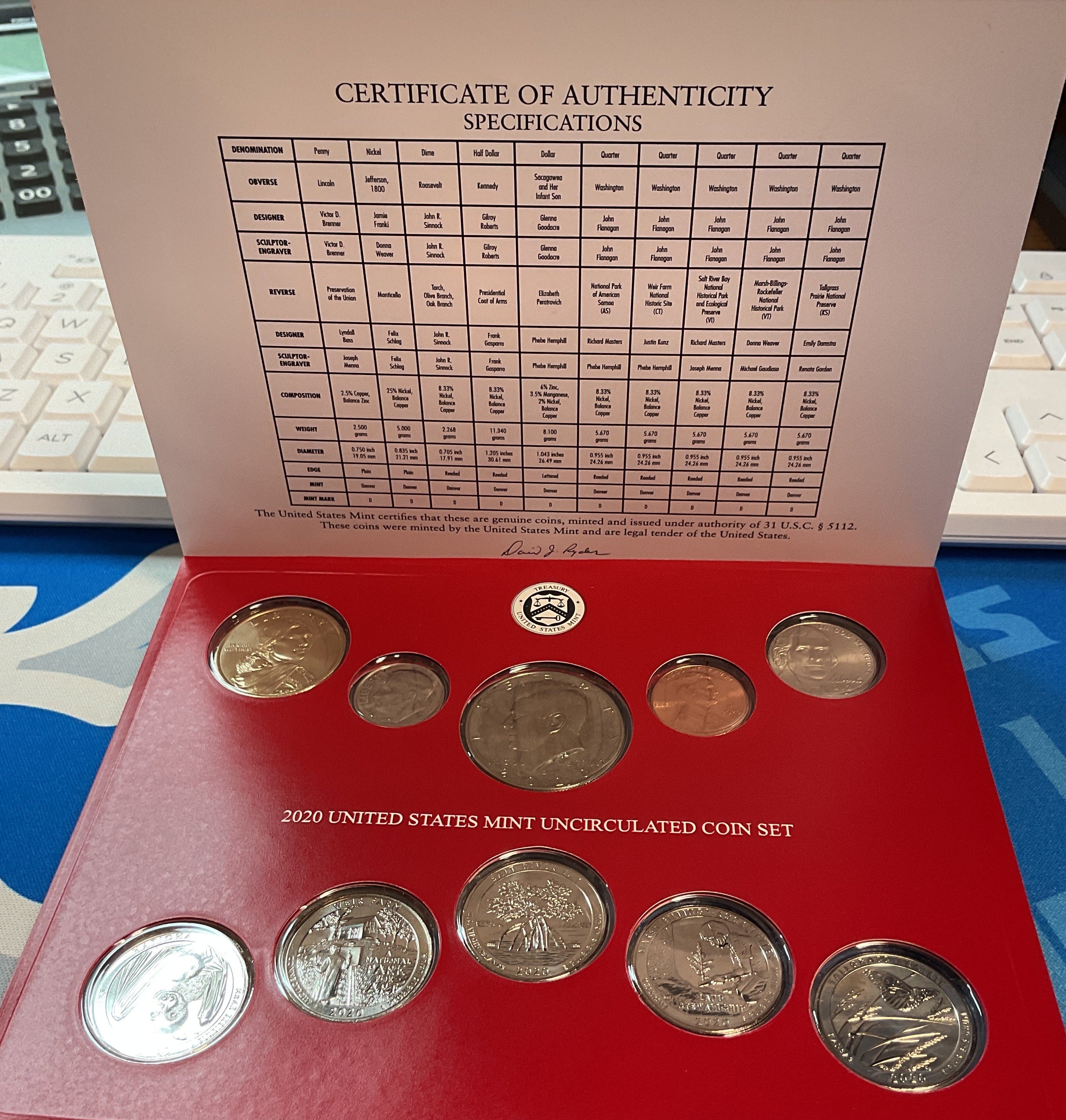 2020 United States Uncirculated 20-Coin Mint Set