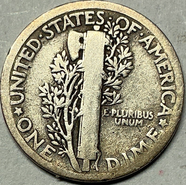 1921 Mercury Dime, Very Good+ Circulated Coin, Store #DE922