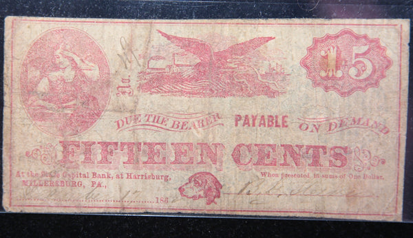 1862 Capital Bank, PA., Obsolete Currency, Store Sale 093094