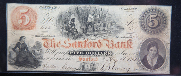 1860 Sanford, Maine., Obsolete Currency, Store Sale 093108