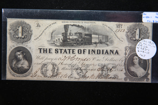 1855 Railroad Company, Indiana., Obsolete Currency, Store Sale 093112