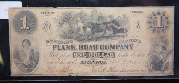 1853 Covington, Indiana., Obsolete Currency, Store Sale 093116