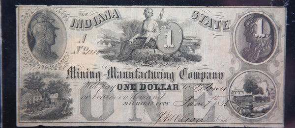 1855 Mining and Manafacturing Company, Indiana., Obsolete Currency, Store Sale 093120
