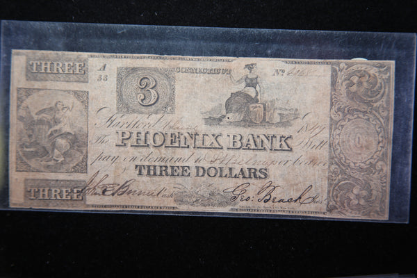 1849 Phoenix Bank, Connecticut., Obsolete Currency, Store Sale 093137