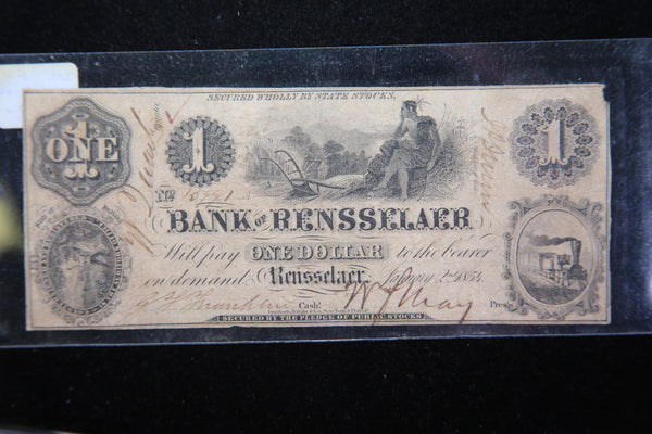 1854 Rensselaer, Indiana., Obsolete Currency, Store Sale 093170