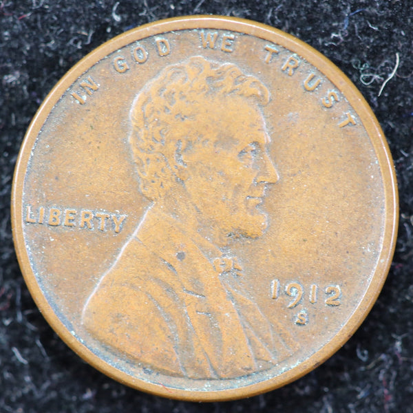 1912-S Lincoln Cent, Circulated Affordable Coin, Store #40002