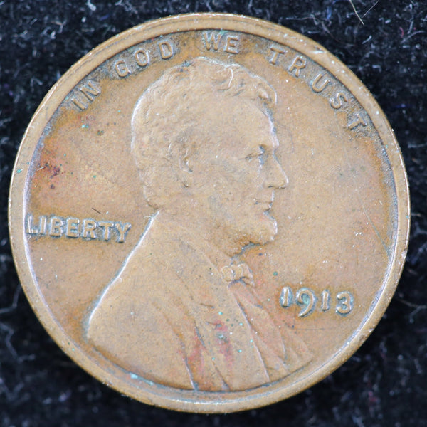 1913 Lincoln Cent, Circulated Affordable Coin, Store #40003