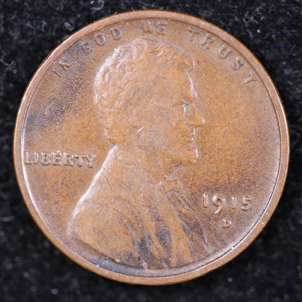 1915-D Lincoln Cent, Circulated Affordable Coin, Store #40017