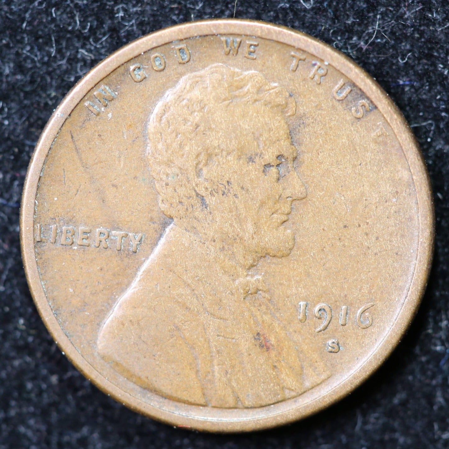 1916-S Lincoln Cent, About Uncirculated Coin, Store #40026