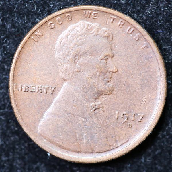 1917-D Lincoln Cent, Circulated Affordable Coin, Store #40029