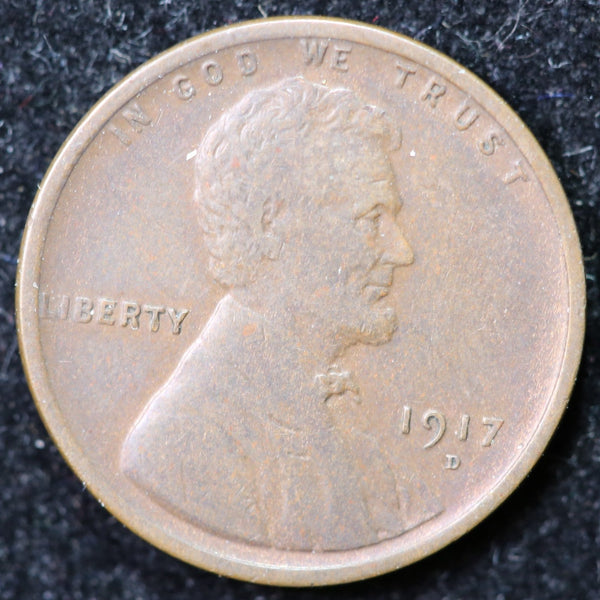 1917-D Lincoln Cent, Circulated Affordable Coin, Store #40030