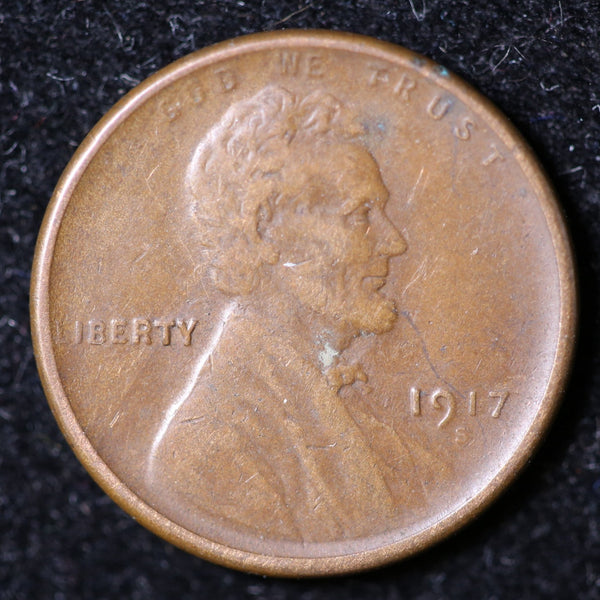 1917-S Lincoln Cent, Circulated Affordable Coin, Store #23040031