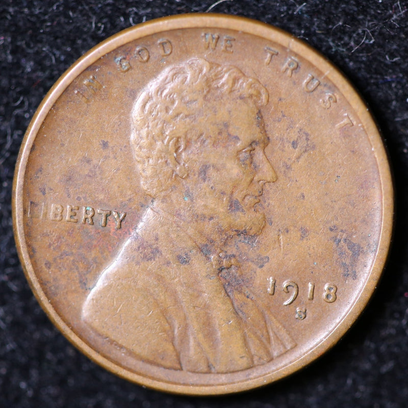 1918-S Lincoln Cent, Circulated Affordable Coin, Store