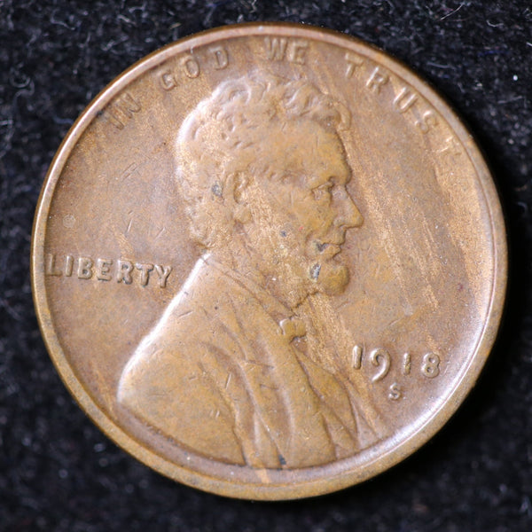 1918-S Lincoln Cent, Circulated Affordable Coin, Store #40036