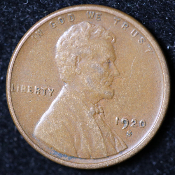 1920-S Lincoln Cent, Circulated Affordable Coin, Store #40046