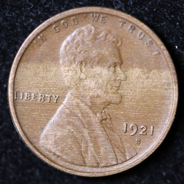 1921-S Lincoln Cent, Uncirculated Affordable Coin, Store #40051