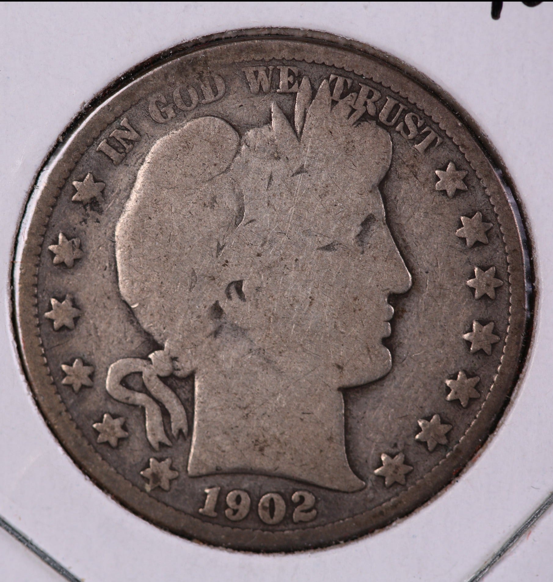 1902-S Barber Half Dollar, Good+ Circulated Coin, Store #HR278