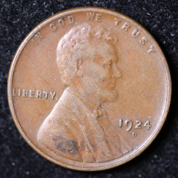 1924-D Lincoln Cent, Circulated Affordable Coin, Store #40062