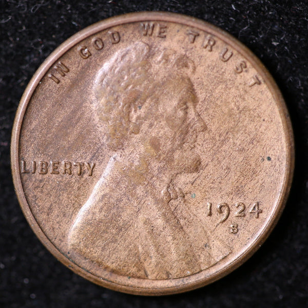 1924-S Lincoln Cent, Circulated Affordable Coin, Store #40063