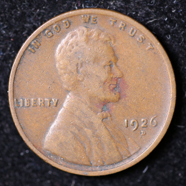 1926-D Lincoln Cent, Circulated Affordable Coin, Store #40072