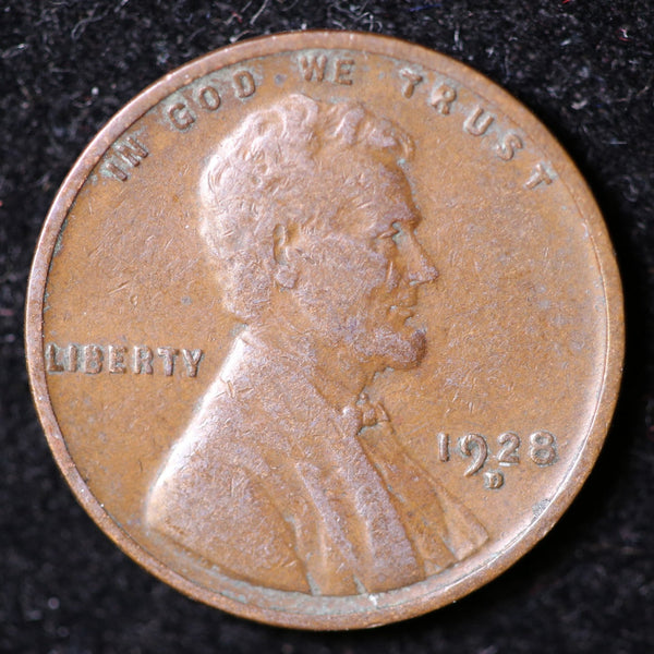 1928-D Lincoln Cent, Circulated Affordable Coin, Store #23040083