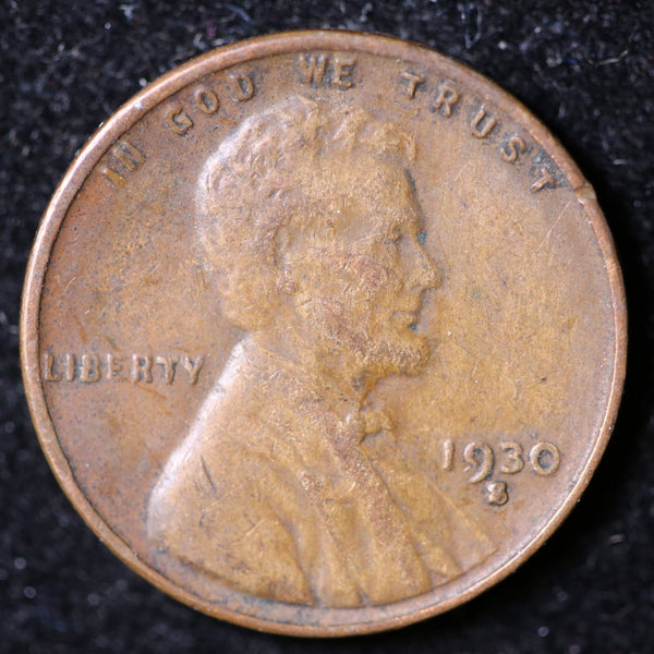 1930-S Lincoln Cent, Circulated Affordable Coin, Store #40094